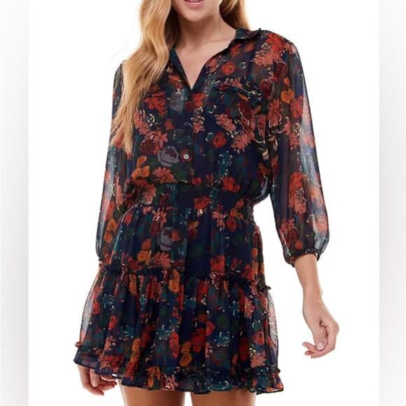 CITY STUDIO Juniors' Floral-Print Shirtdress Sz XS - Picture 1 of 8